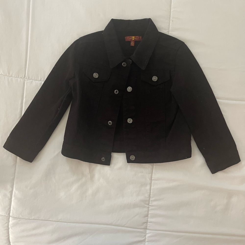 Seven for all Mankind, black denim jacket, size 3T, like new, worn once